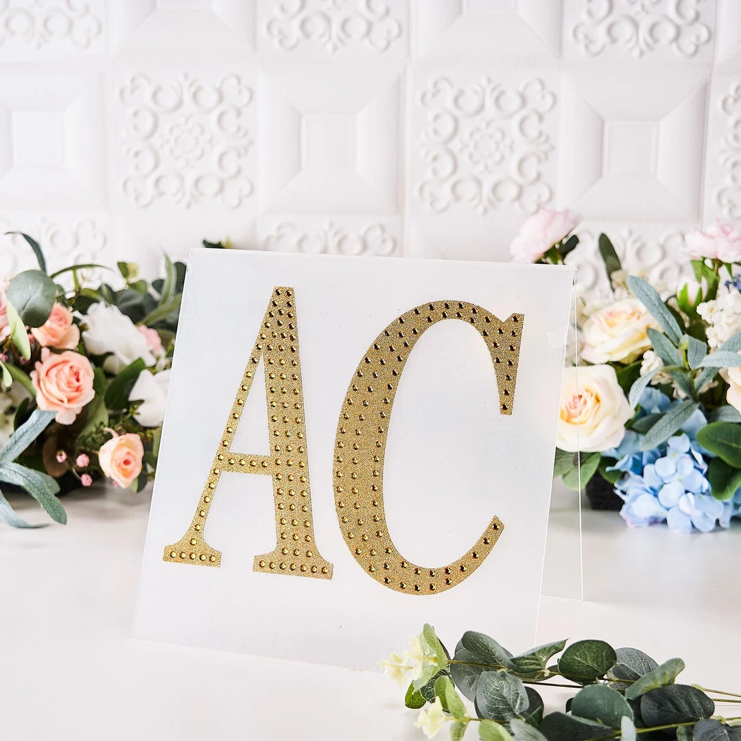 HIER_5150 8" Gold Decorative Rhinestone Alphabet Letter Stickers DIY Crafts - D 7 HIER_5150 8" Gold Decorative Rhinestone Alphabet Letter Stickers DIY Crafts - D