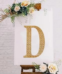 HIER_5150 8" Gold Decorative Rhinestone Alphabet Letter Stickers DIY Crafts - D 20 HIER_5150 8