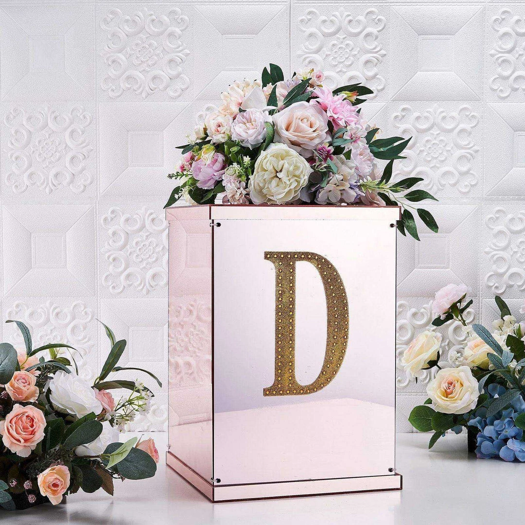 HIER_5150 8" Gold Decorative Rhinestone Alphabet Letter Stickers DIY Crafts - D 6 HIER_5150 8" Gold Decorative Rhinestone Alphabet Letter Stickers DIY Crafts - D