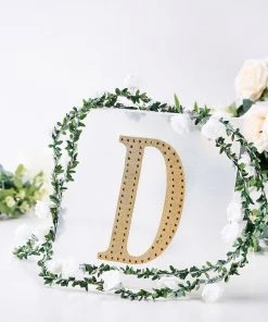 HIER_5150 8" Gold Decorative Rhinestone Alphabet Letter Stickers DIY Crafts - D