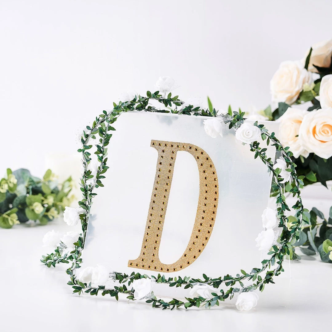 HIER_5150 8" Gold Decorative Rhinestone Alphabet Letter Stickers DIY Crafts - D 2 HIER_5150 8" Gold Decorative Rhinestone Alphabet Letter Stickers DIY Crafts - D
