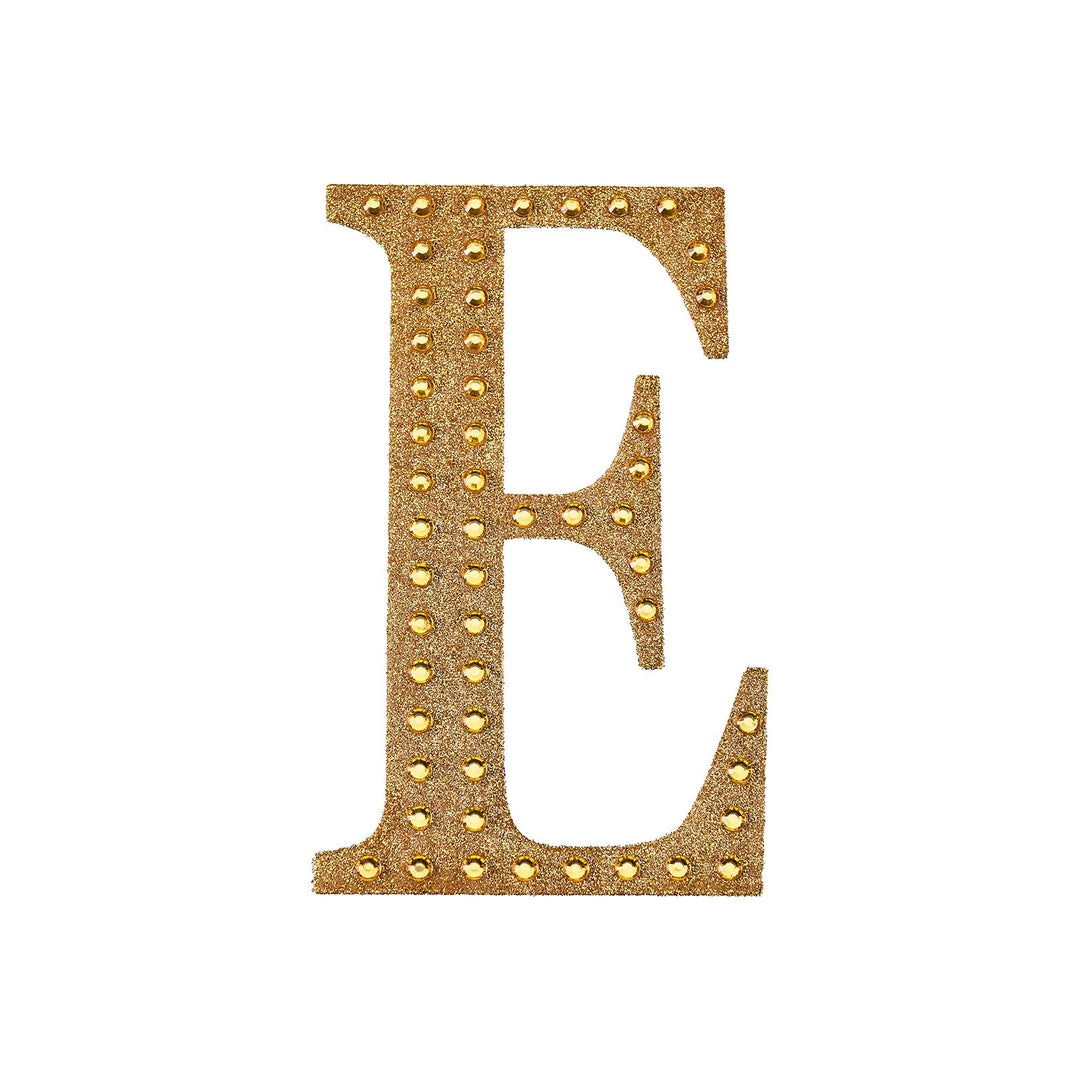 HIER_5150 8" Gold Decorative Rhinestone Alphabet Letter Stickers DIY Crafts - E 11 HIER_5150 8" Gold Decorative Rhinestone Alphabet Letter Stickers DIY Crafts - E