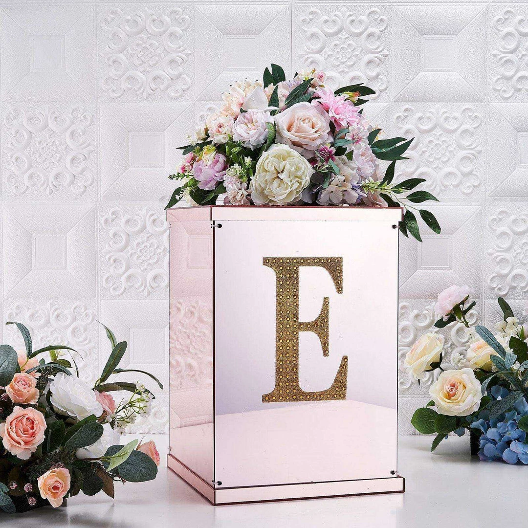 HIER_5150 8" Gold Decorative Rhinestone Alphabet Letter Stickers DIY Crafts - E 6 HIER_5150 8" Gold Decorative Rhinestone Alphabet Letter Stickers DIY Crafts - E