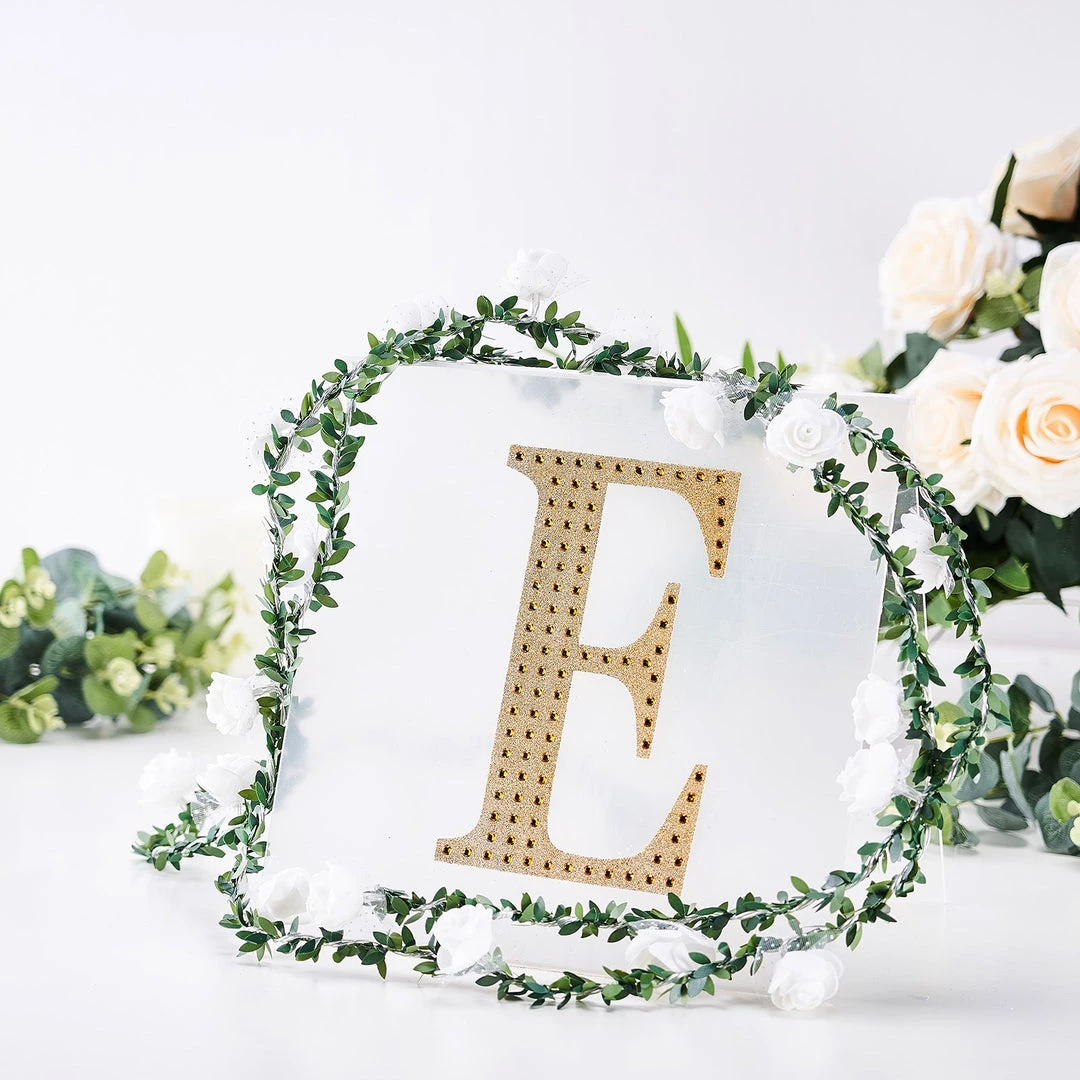 HIER_5150 8" Gold Decorative Rhinestone Alphabet Letter Stickers DIY Crafts - E 2 HIER_5150 8" Gold Decorative Rhinestone Alphabet Letter Stickers DIY Crafts - E