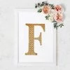 HIER_5150 8" Gold Decorative Rhinestone Alphabet Letter Stickers DIY Crafts - F Chargers & Centerpieces