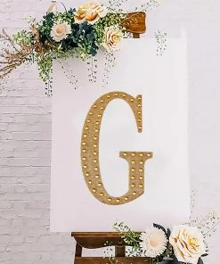 HIER_5150 8" Gold Decorative Rhinestone Alphabet Letter Stickers DIY Crafts - G 20 HIER_5150 8