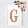 HIER_5150 8" Gold Decorative Rhinestone Alphabet Letter Stickers DIY Crafts - G
