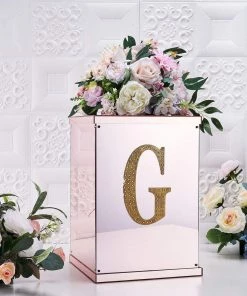 HIER_5150 8" Gold Decorative Rhinestone Alphabet Letter Stickers DIY Crafts - G 16 HIER_5150 8