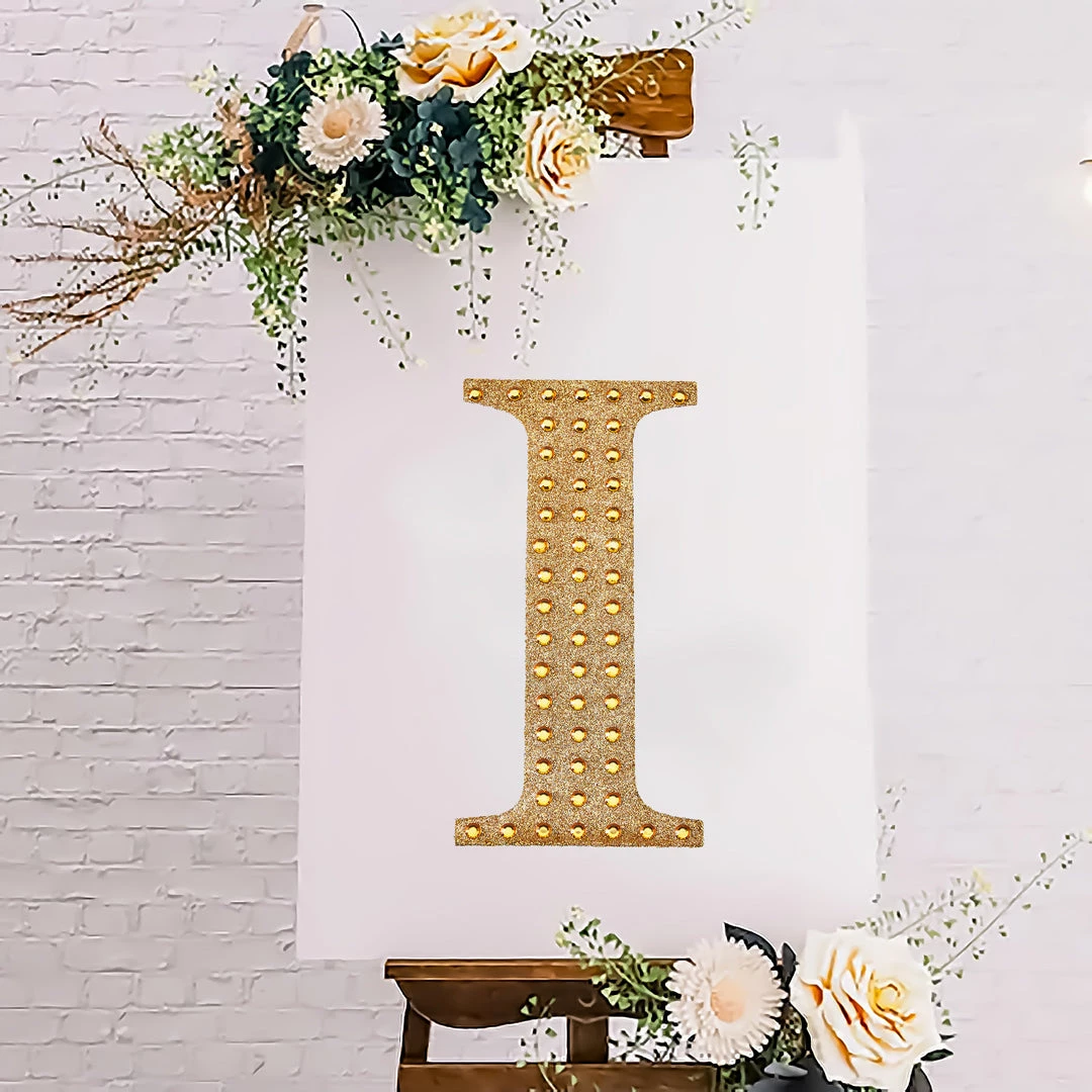 HIER_5150 Chargers & Centerpieces 8" Gold Decorative Rhinestone Alphabet Letter Stickers DIY Crafts - I 10 HIER_5150 Chargers & Centerpieces 8" Gold Decorative Rhinestone Alphabet Letter Stickers DIY Crafts - I