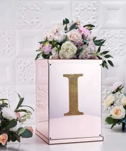 HIER_5150 Chargers & Centerpieces 8" Gold Decorative Rhinestone Alphabet Letter Stickers DIY Crafts - I 16 HIER_5150 Chargers & Centerpieces 8