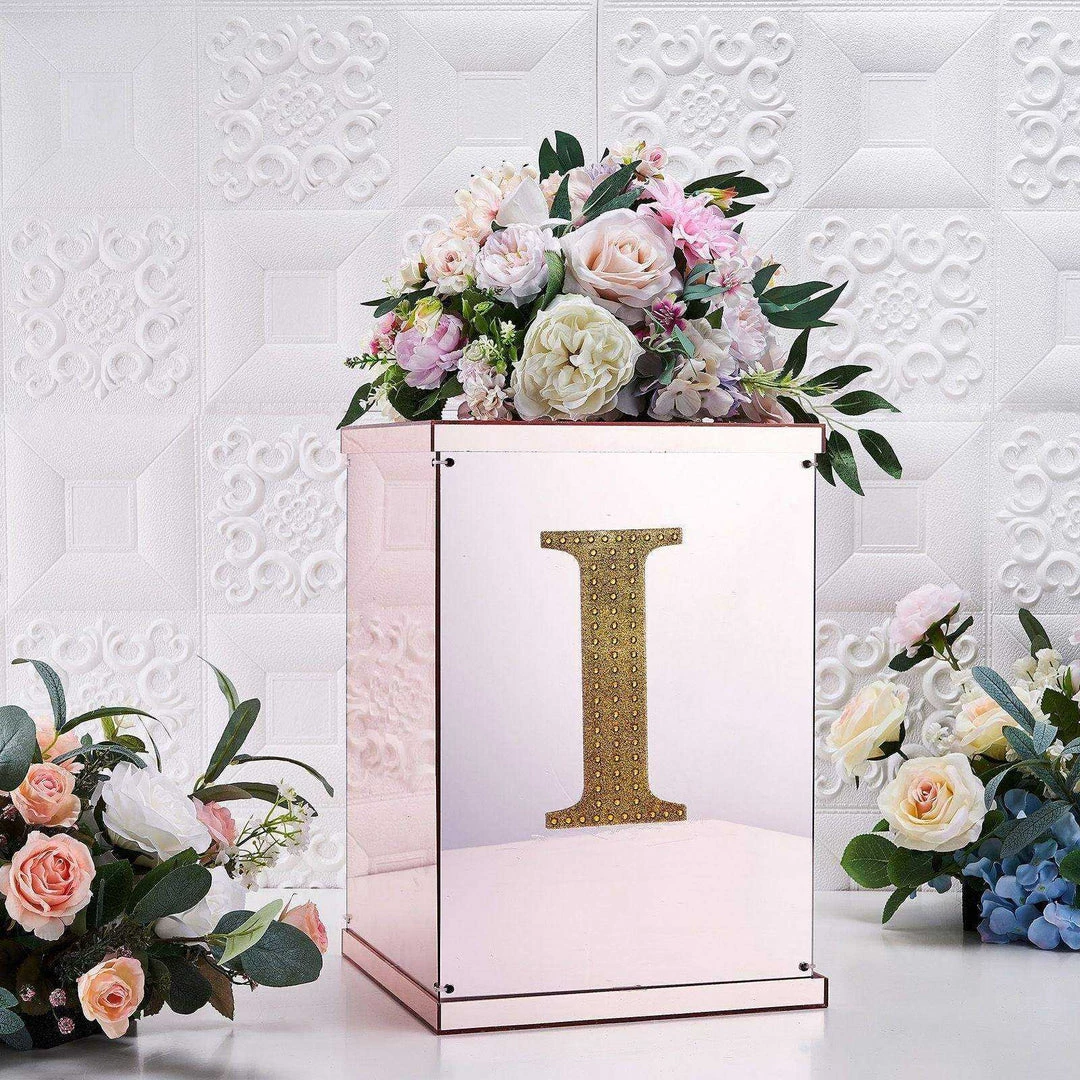 HIER_5150 Chargers & Centerpieces 8" Gold Decorative Rhinestone Alphabet Letter Stickers DIY Crafts - I 6 HIER_5150 Chargers & Centerpieces 8" Gold Decorative Rhinestone Alphabet Letter Stickers DIY Crafts - I