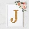 HIER_5150 Chargers & Centerpieces 8" Gold Decorative Rhinestone Alphabet Letter Stickers DIY Crafts - J