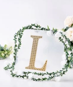 HIER_5150 Chargers & Centerpieces 8" Gold Decorative Rhinestone Alphabet Letter Stickers DIY Crafts - L