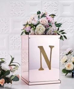 HIER_5150 8" Gold Decorative Rhinestone Alphabet Letter Stickers DIY Crafts - N 16 HIER_5150 8