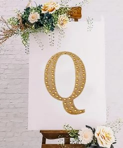 HIER_5150 8" Gold Decorative Rhinestone Alphabet Letter Stickers DIY Crafts - Q 20 HIER_5150 8