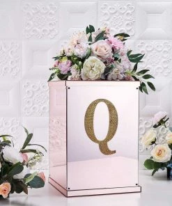 HIER_5150 8" Gold Decorative Rhinestone Alphabet Letter Stickers DIY Crafts - Q 16 HIER_5150 8