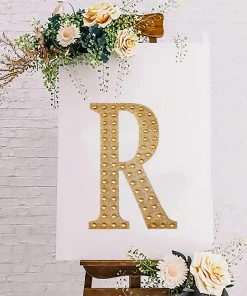 HIER_5150 8" Gold Decorative Rhinestone Alphabet Letter Stickers DIY Crafts - R 20 HIER_5150 8