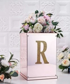 HIER_5150 8" Gold Decorative Rhinestone Alphabet Letter Stickers DIY Crafts - R 16 HIER_5150 8