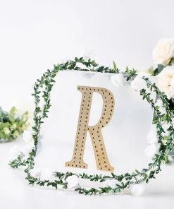 HIER_5150 8" Gold Decorative Rhinestone Alphabet Letter Stickers DIY Crafts - R