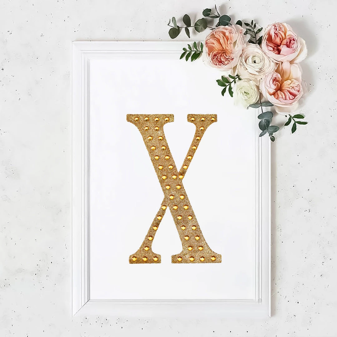 HIER_5150 8" Gold Decorative Rhinestone Alphabet Letter Stickers DIY Crafts - X 1 HIER_5150 8" Gold Decorative Rhinestone Alphabet Letter Stickers DIY Crafts - X