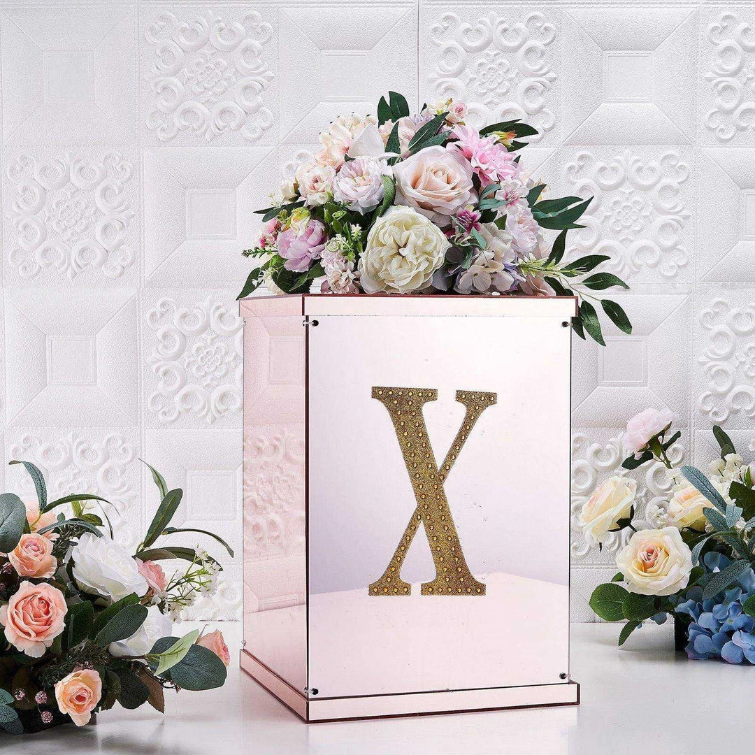 HIER_5150 8" Gold Decorative Rhinestone Alphabet Letter Stickers DIY Crafts - X 6 HIER_5150 8" Gold Decorative Rhinestone Alphabet Letter Stickers DIY Crafts - X