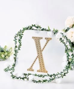 HIER_5150 8" Gold Decorative Rhinestone Alphabet Letter Stickers DIY Crafts - X