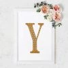 HIER_5150 8" Gold Decorative Rhinestone Alphabet Letter Stickers DIY Crafts - Y Chargers & Centerpieces