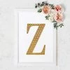 HIER_5150 Chargers & Centerpieces 8" Gold Decorative Rhinestone Alphabet Letter Stickers DIY Crafts - Z