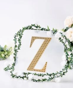 HIER_5150 Chargers & Centerpieces 8" Gold Decorative Rhinestone Alphabet Letter Stickers DIY Crafts - Z