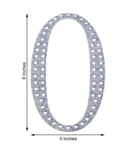 HIER_5150 8" Silver Decorative Rhinestone Number Stickers DIY Crafts - 0 13 HIER_5150 8