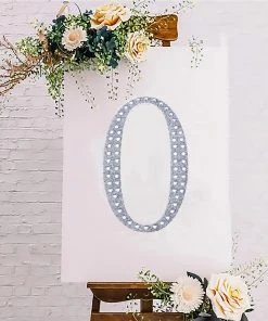 HIER_5150 8" Silver Decorative Rhinestone Number Stickers DIY Crafts - 0 20 HIER_5150 8