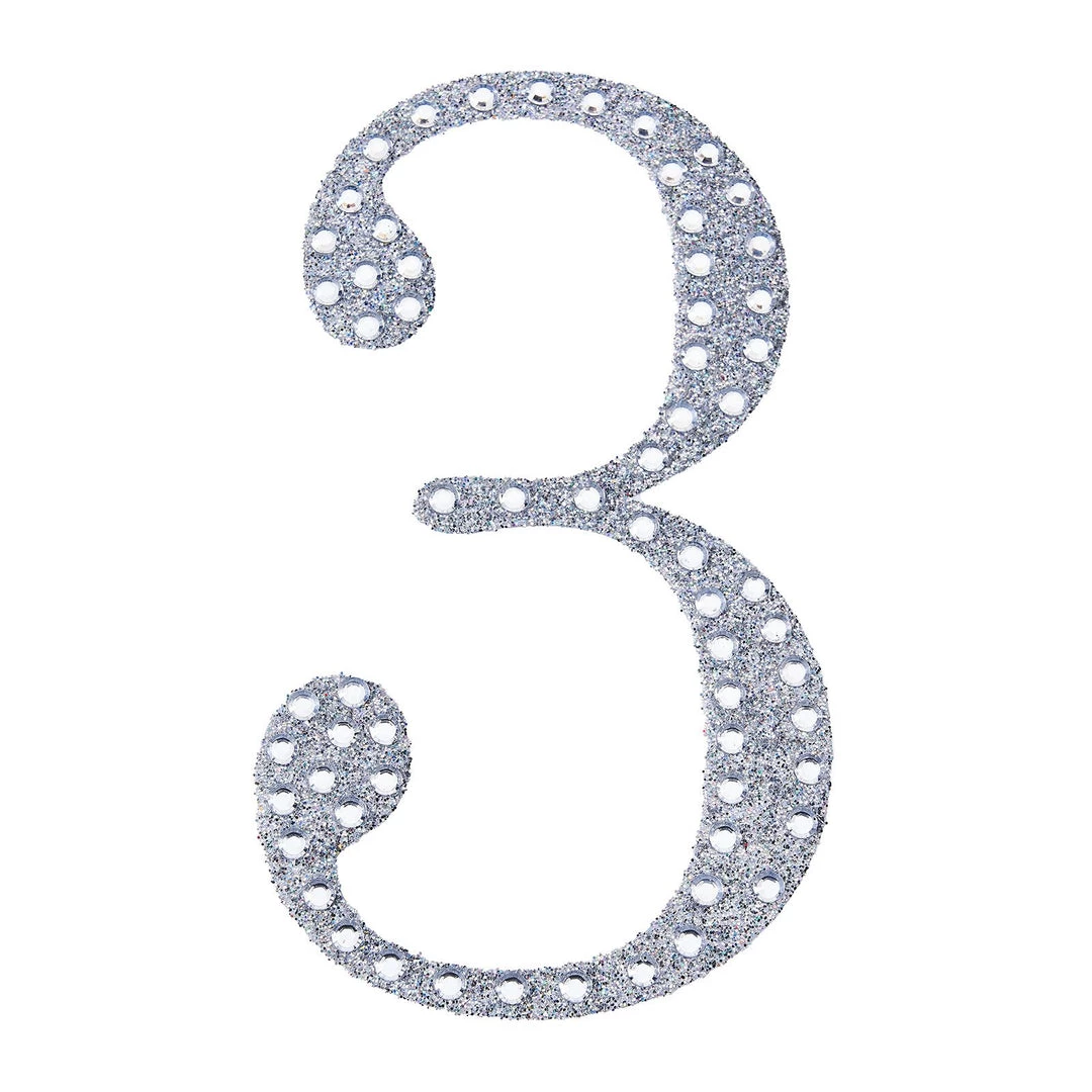 HIER_5150 Chargers & Centerpieces 8" Silver Decorative Rhinestone Number Stickers DIY Crafts - 3 11 HIER_5150 Chargers & Centerpieces 8" Silver Decorative Rhinestone Number Stickers DIY Crafts - 3