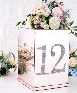 HIER_5150 8" Silver Decorative Rhinestone Number Stickers DIY Crafts - 4 Chargers & Centerpieces 17 HIER_5150 8