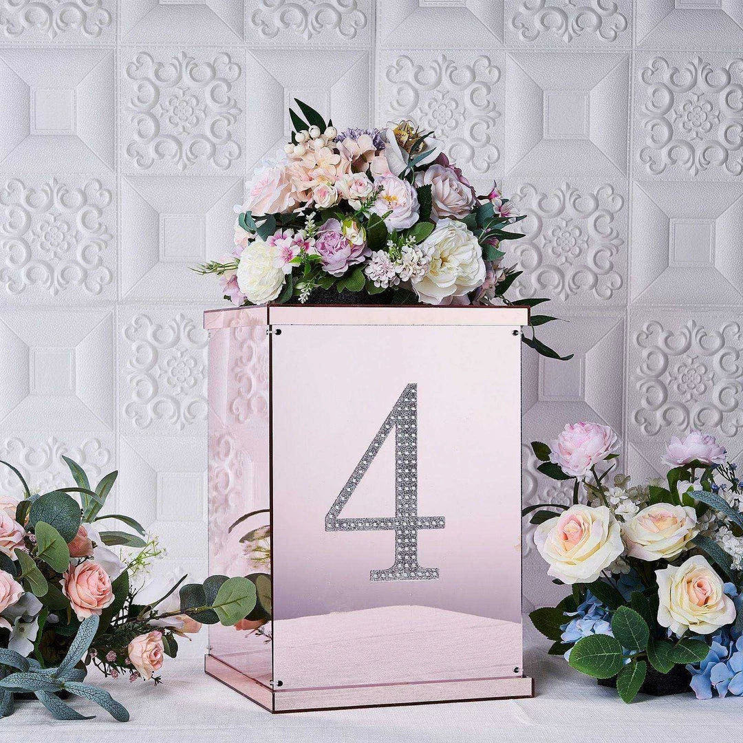 HIER_5150 8" Silver Decorative Rhinestone Number Stickers DIY Crafts - 4 Chargers & Centerpieces 6 HIER_5150 8" Silver Decorative Rhinestone Number Stickers DIY Crafts - 4 Chargers & Centerpieces