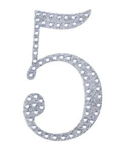 HIER_5150 8" Silver Decorative Rhinestone Number Stickers DIY Crafts - 5 Chargers & Centerpieces 21 HIER_5150 8