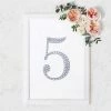 HIER_5150 8" Silver Decorative Rhinestone Number Stickers DIY Crafts - 5 Chargers & Centerpieces