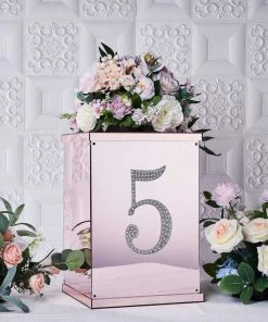 HIER_5150 8" Silver Decorative Rhinestone Number Stickers DIY Crafts - 5 Chargers & Centerpieces 16 HIER_5150 8
