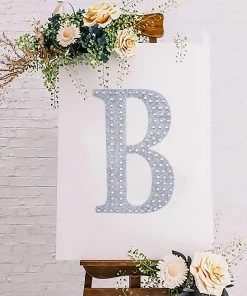 HIER_5150 8" Silver Decorative Rhinestone Alphabet Letter Stickers DIY Crafts - B 16 HIER_5150 8