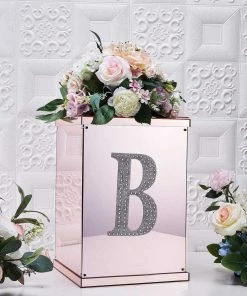 HIER_5150 8" Silver Decorative Rhinestone Alphabet Letter Stickers DIY Crafts - B 12 HIER_5150 8