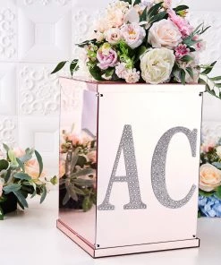 HIER_5150 Chargers & Centerpieces 8" Silver Decorative Rhinestone Alphabet Letter Stickers DIY Crafts - F 17 HIER_5150 Chargers & Centerpieces 8