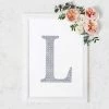 HIER_5150 8" Silver Decorative Rhinestone Alphabet Letter Stickers DIY Crafts - L Chargers & Centerpieces