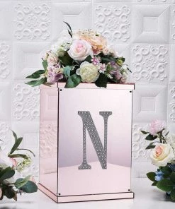 HIER_5150 8" Silver Decorative Rhinestone Alphabet Letter Stickers DIY Crafts - N 16 HIER_5150 8