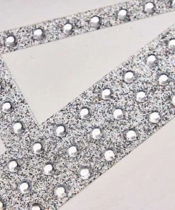 HIER_5150 Chargers & Centerpieces 8" Silver Decorative Rhinestone Alphabet Letter Stickers DIY Crafts - O 19 HIER_5150 Chargers & Centerpieces 8