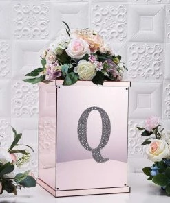 HIER_5150 Chargers & Centerpieces 8" Silver Decorative Rhinestone Alphabet Letter Stickers DIY Crafts - Q 16 HIER_5150 Chargers & Centerpieces 8