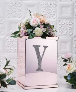 HIER_5150 8" Silver Decorative Rhinestone Alphabet Letter Stickers DIY Crafts - Y 16 HIER_5150 8