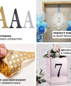 HIER_5150 Chargers & Centerpieces 4" Gold Decorative Rhinestone Alphabet Letter Stickers DIY Crafts - R 12 HIER_5150 Chargers & Centerpieces 4