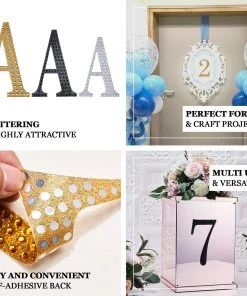 HIER_5150 Chargers & Centerpieces 8" Silver Decorative Rhinestone Alphabet Letter Stickers DIY Crafts - U 14 HIER_5150 Chargers & Centerpieces 8