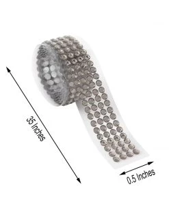 HIER_5150 3ft Charcoal Gray Stick-On Rhinestone Tape - DIY Self Adhesive Diamond Gemstone Stickers