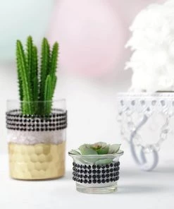 HIER_5150 3ft Black Stick-On Rhinestone Tape, DIY Self Adhesive Diamond Gemstone Stickers