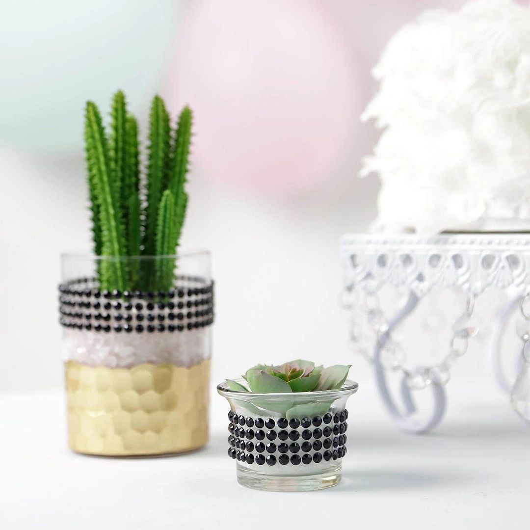 HIER_5150 3ft Black Stick-On Rhinestone Tape, DIY Self Adhesive Diamond Gemstone Stickers 2 HIER_5150 3ft Black Stick-On Rhinestone Tape, DIY Self Adhesive Diamond Gemstone Stickers